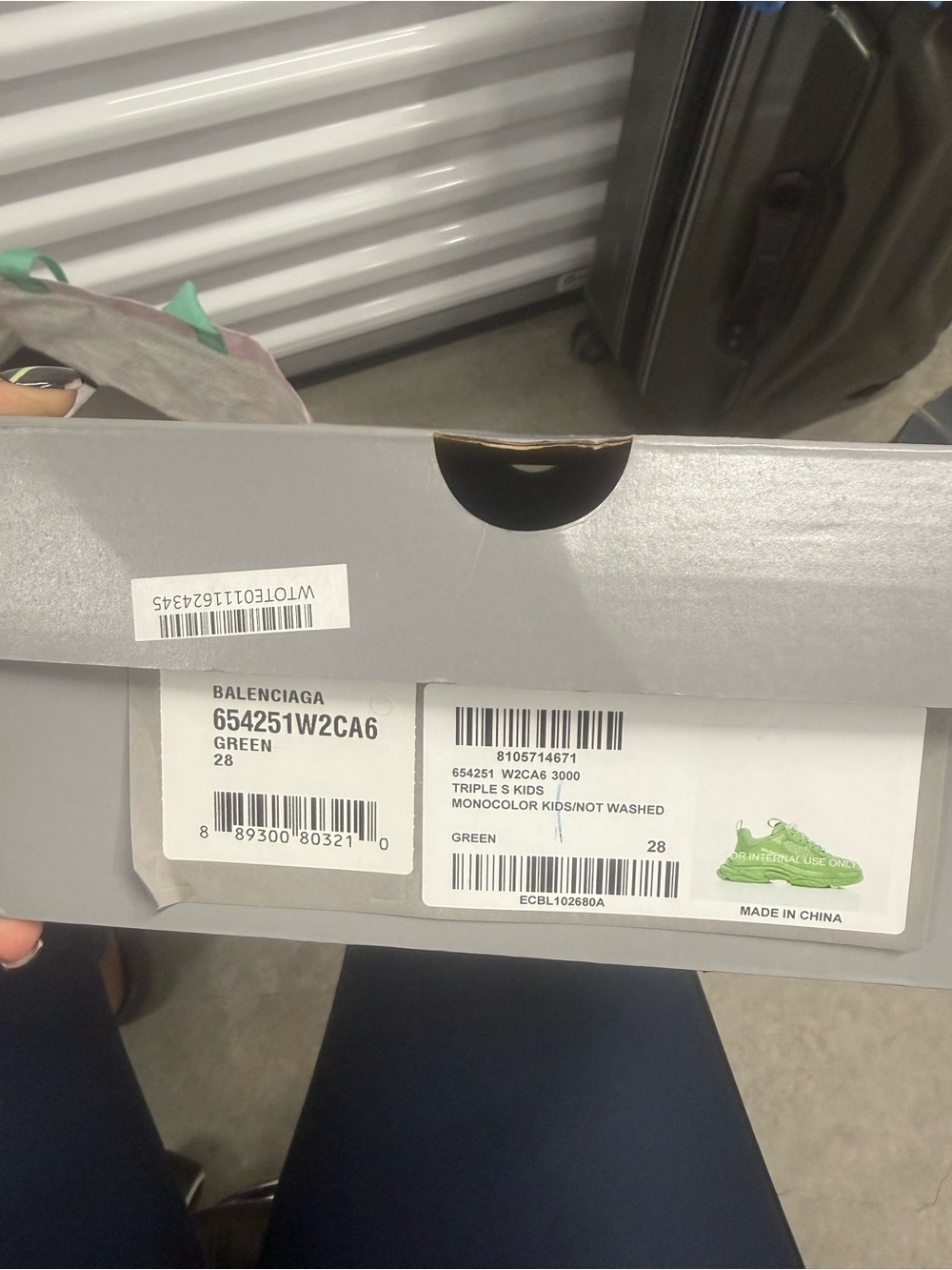 Box with product labels